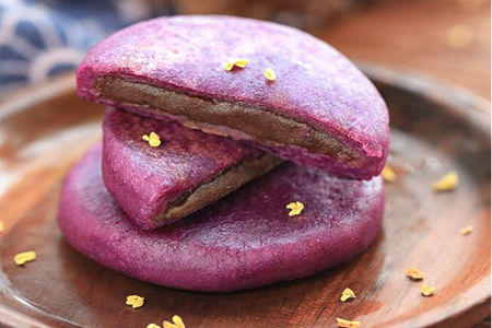 女生减脂小甜点紫薯豆沙饼，制作简单又营养