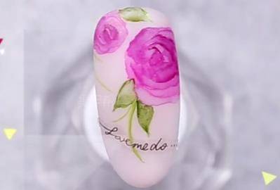 跃然指尖 手绘水彩玫瑰花朵