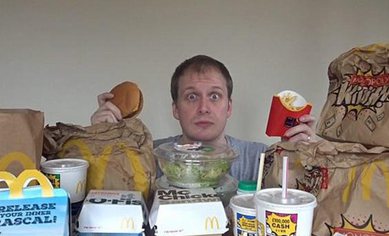 英國男子連續吃一周麥當勞體重不增反減