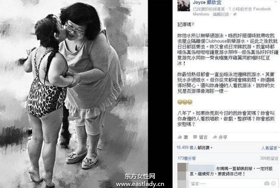 沈殿霞逝世8年 女儿郑欣宜晒幼时亲吻照